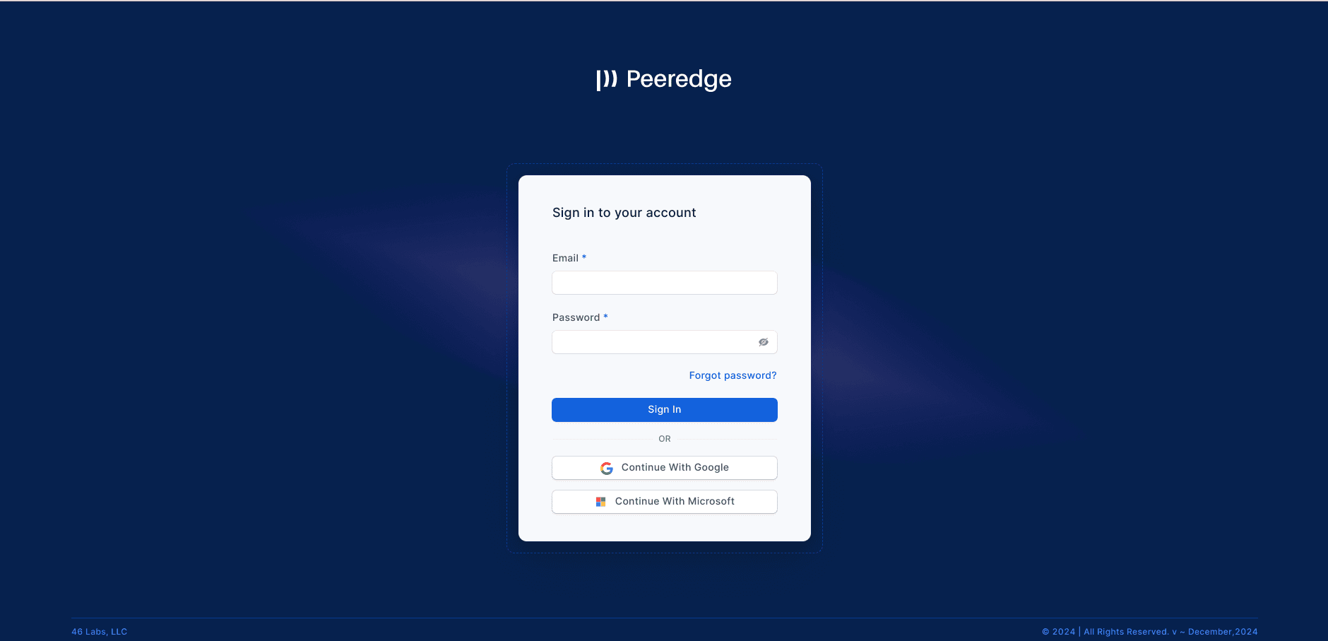 Peeredge — Web Application built by ForeAims