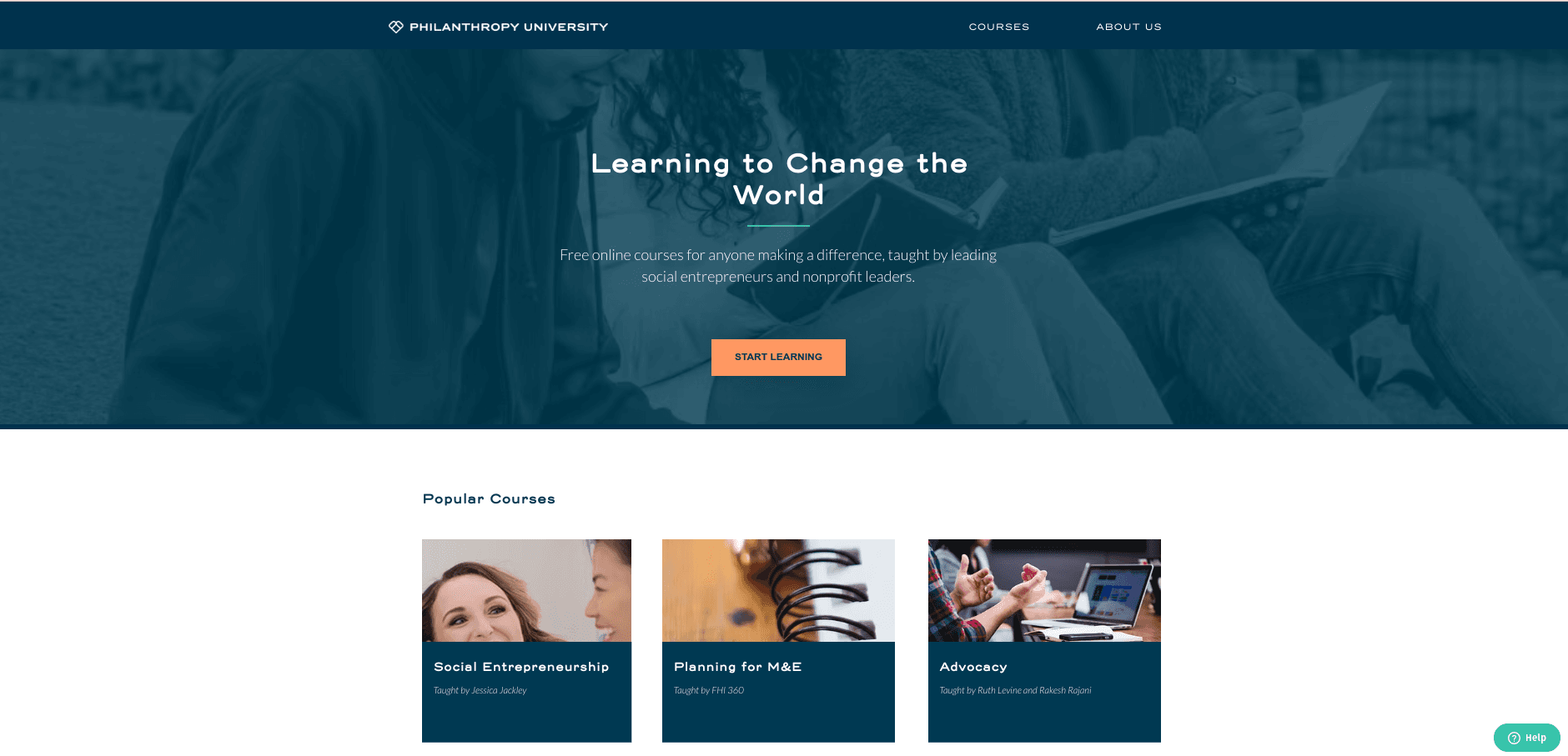Philanthropy University — Web Application built by ForeAims